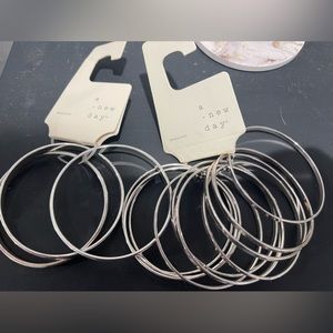 2 packs of silver tone bangle bracelets.  NWT